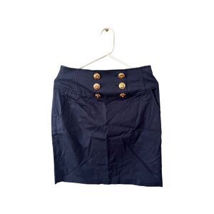 Worth | navy skirt with gold buttons